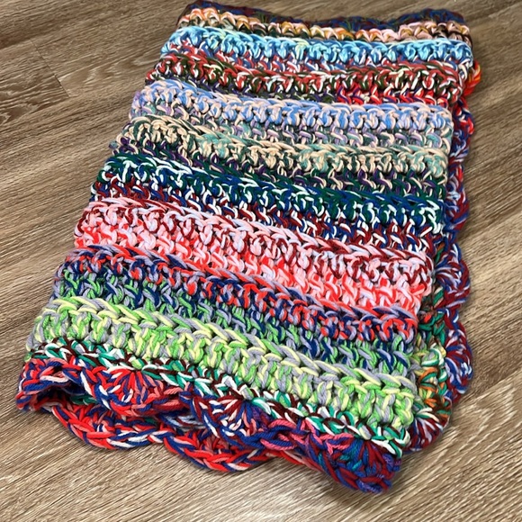 Vintage handmade crocheted afghan blanket bed throw 64 x 23 Inches - Picture 1 of 13